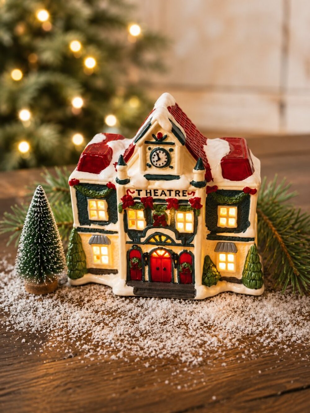 Theatre House Lighted Ceramic Decor Vintage Trim A Home Christmas 1996
